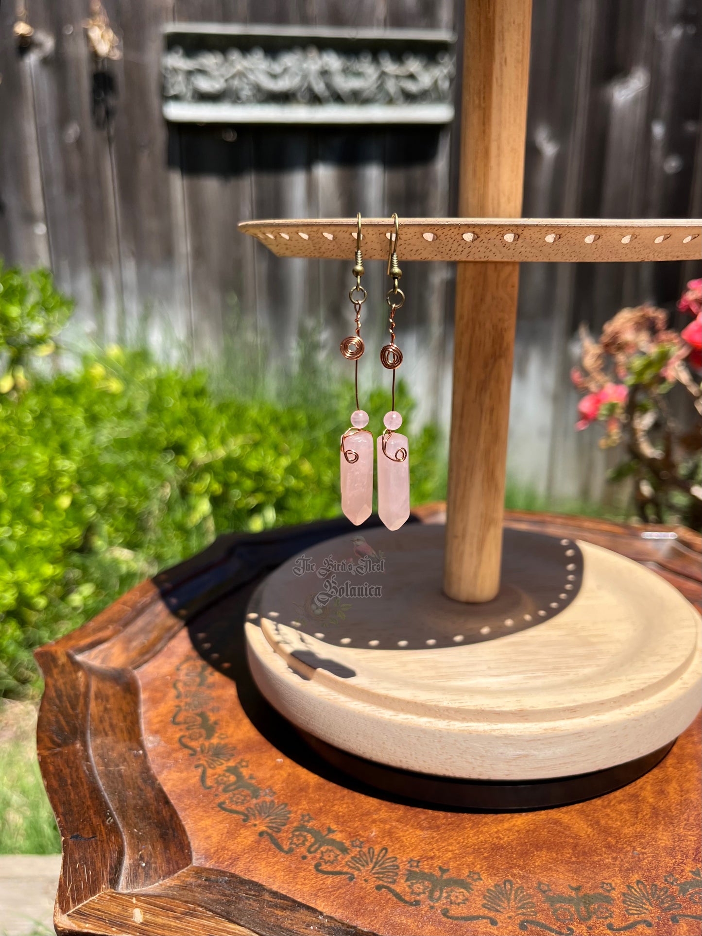 Faebloom Rose Quartz Point Earrings