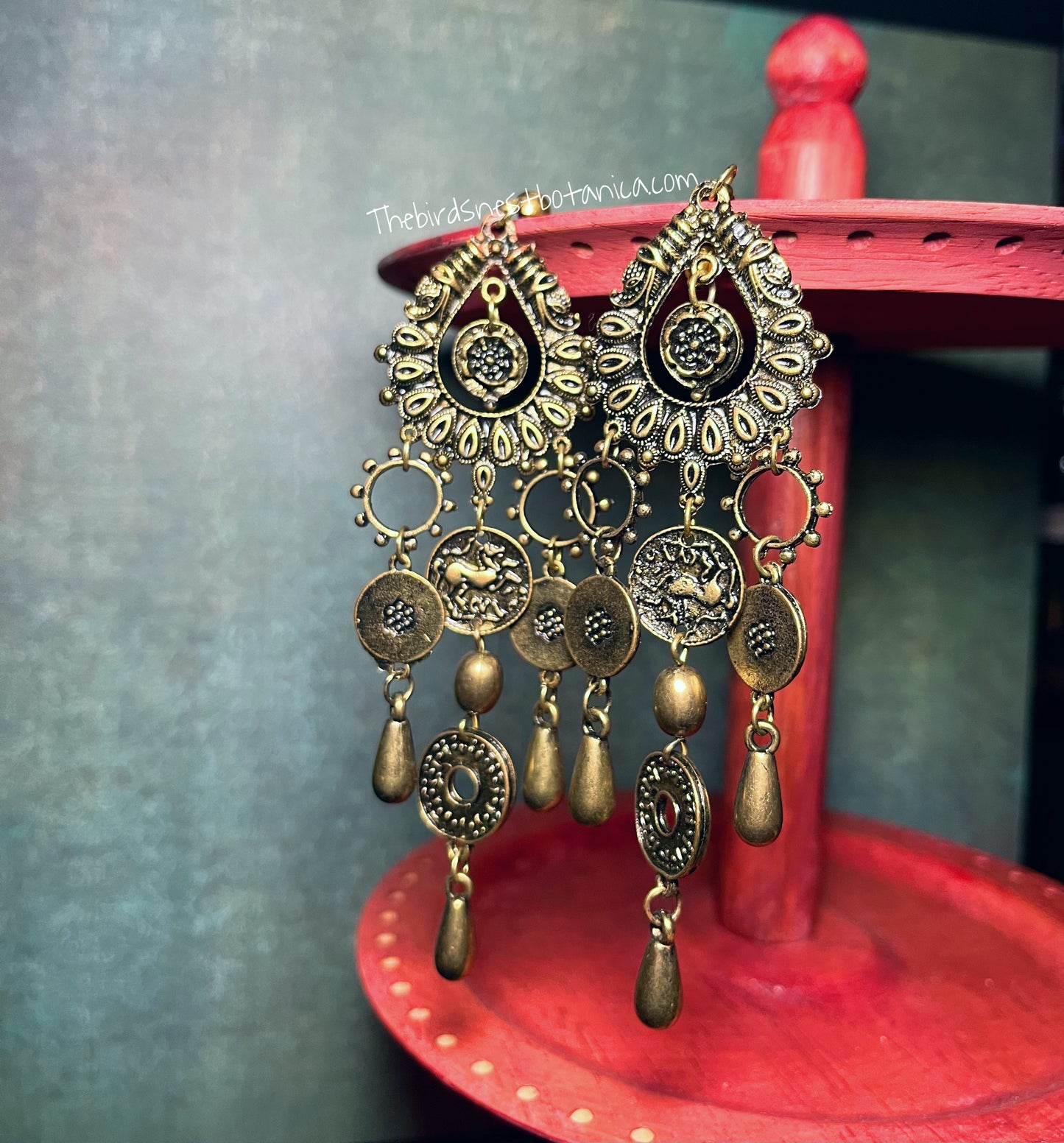 Free People "Morning Light" Brass-Oxidized Earrings