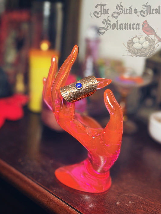 Copper & Lapis Lazuli Wrap Around Ring Size 7