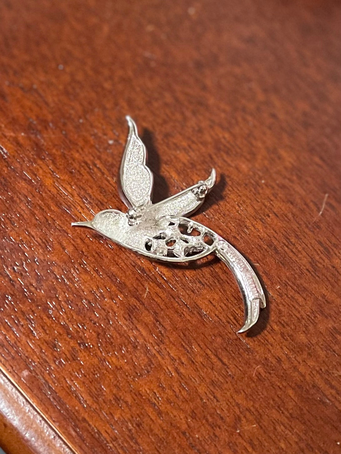 Sarah Coventry Vintage Aurora Borealis Rhinestone 2.25" Hummingbird Brooch