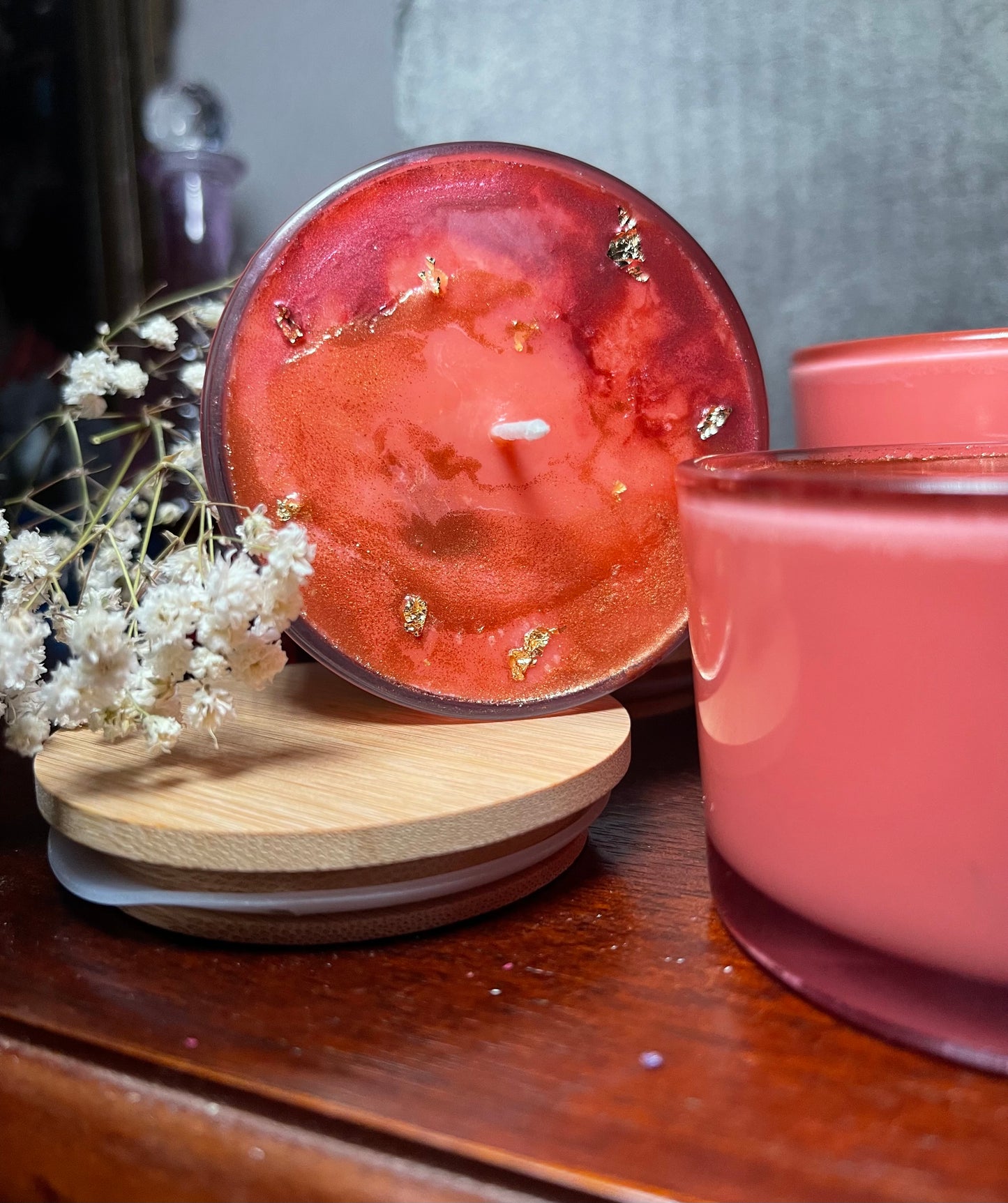 "Empress" Marble-Top Cotton Wick Soy Wax Candle 4oz