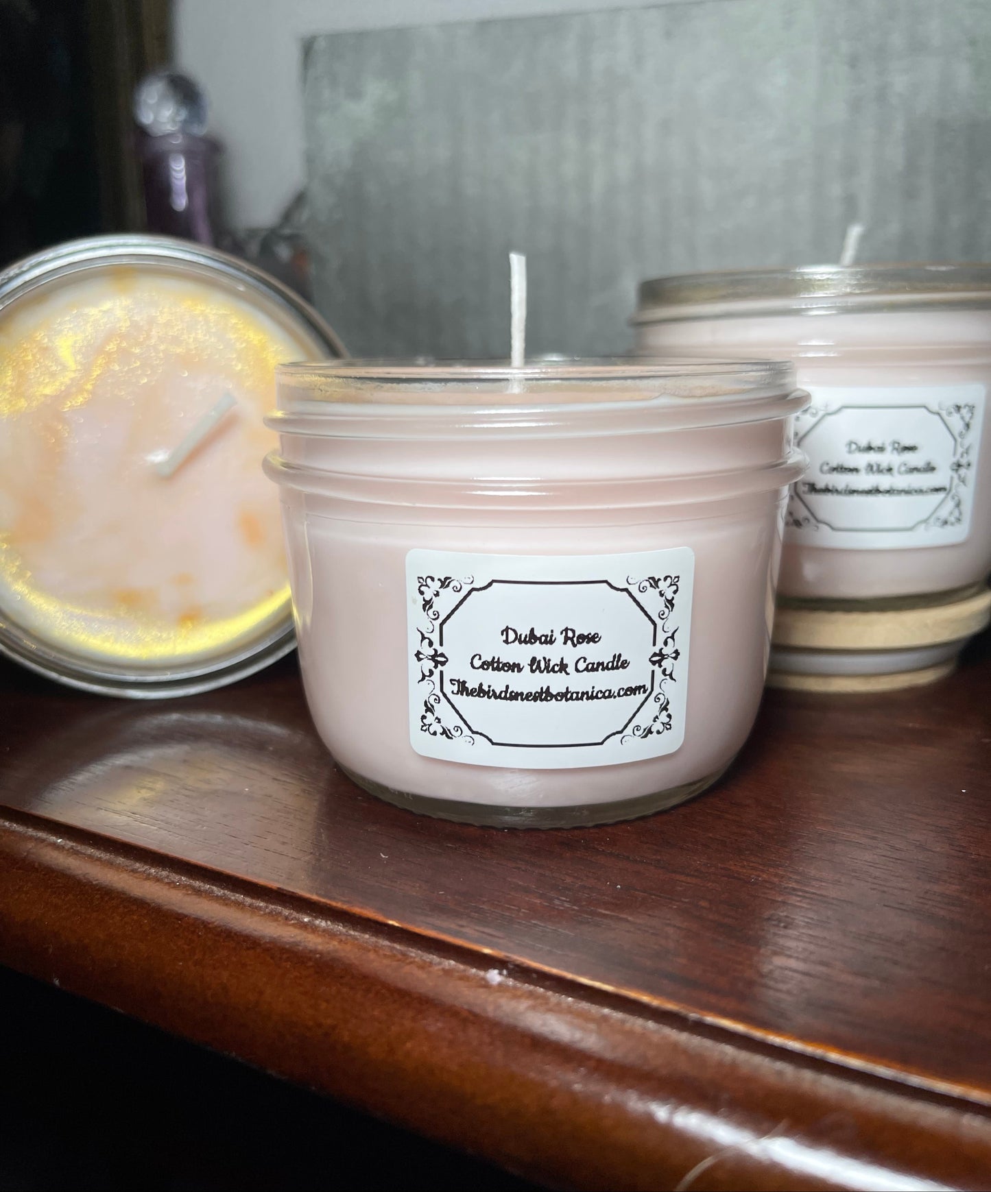 "Dubai Rose" Soy Wax Mason Jar Candle 8oz