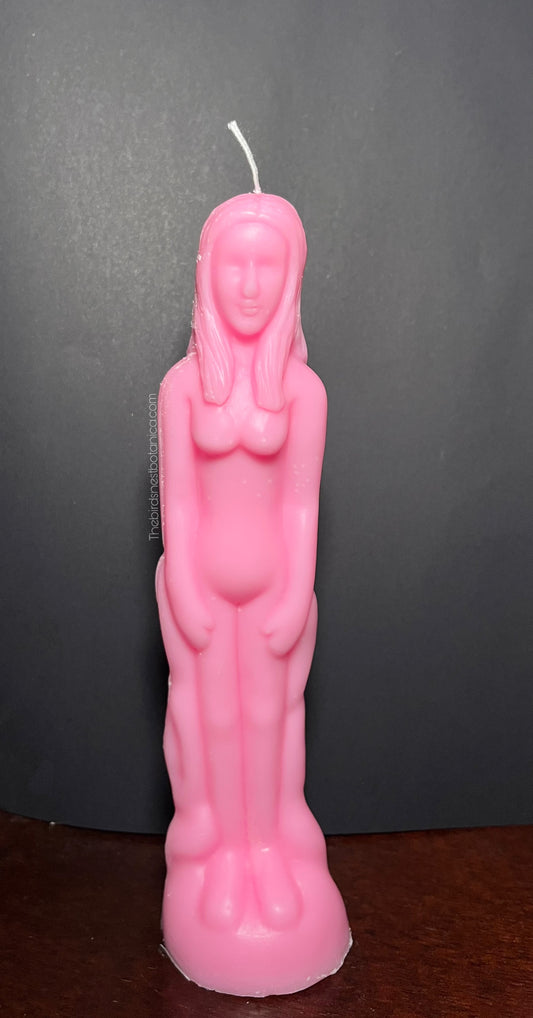 Woman Figure Candle 8in Paraffin/Palm Wax Blend