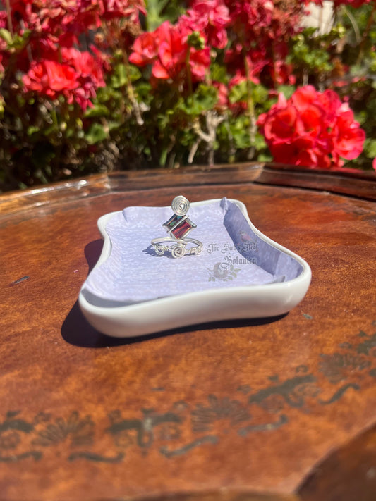 Prismatic Abalone-esque Whimsical Wire Wrapped Ring (Size 10)
