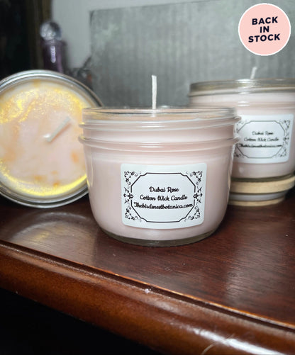 "Dubai Rose" Soy Wax Mason Jar Candle 8oz