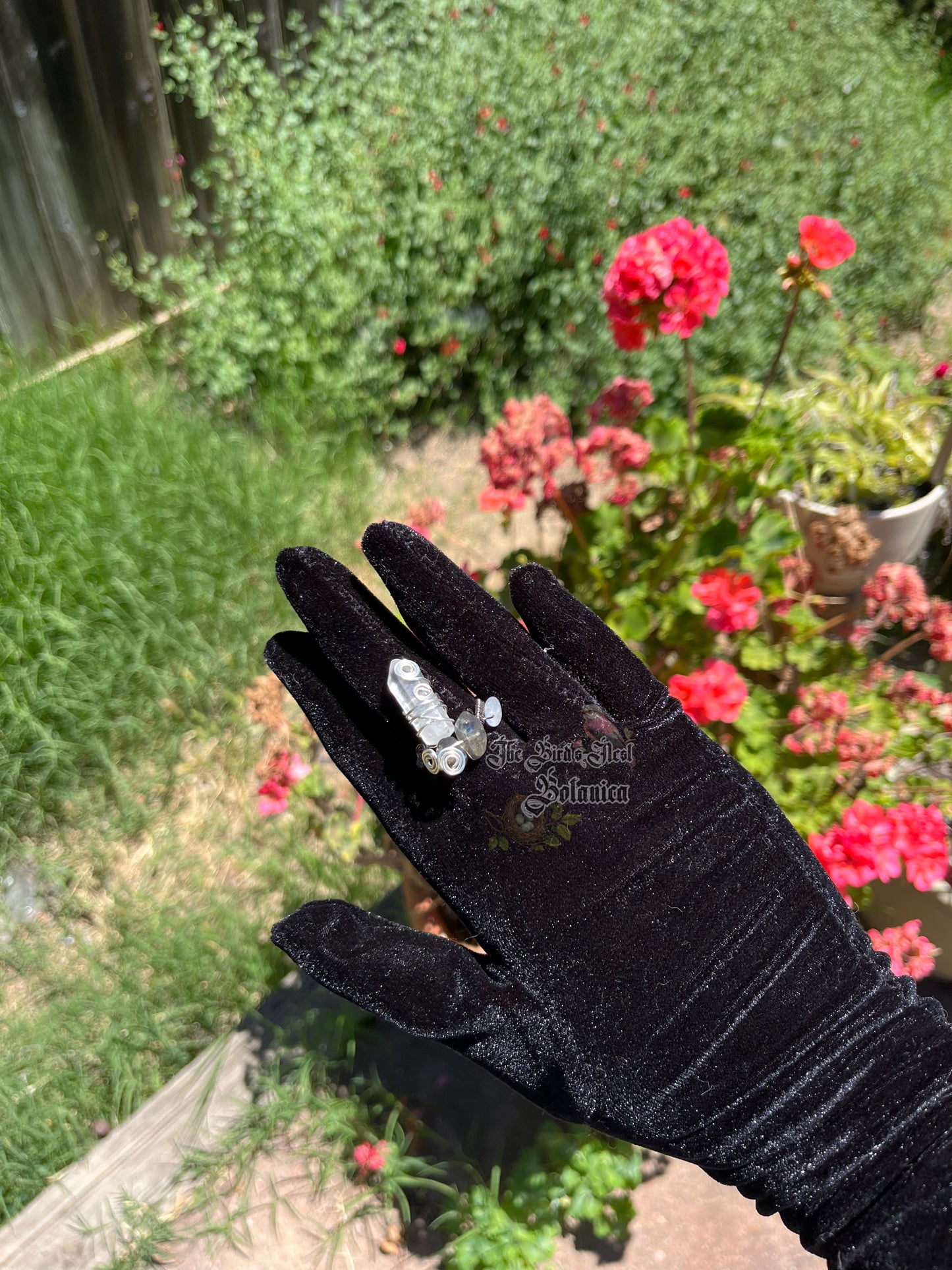 ADJUSTABLE Celestial Cluster Gunmetal Wire Wrapped Ring