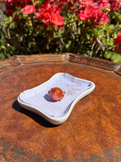 "Madame Chinchilla's Ember Relic" Copper Wire Wrapped Ring (Size 8)