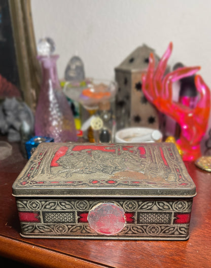 Vintage Riley's Falconer's Hunt Toffee 1950's Tin From Halifax England