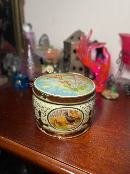 Vintage 1960's Ring Neck Pheasant Duck Tin Box Made In England