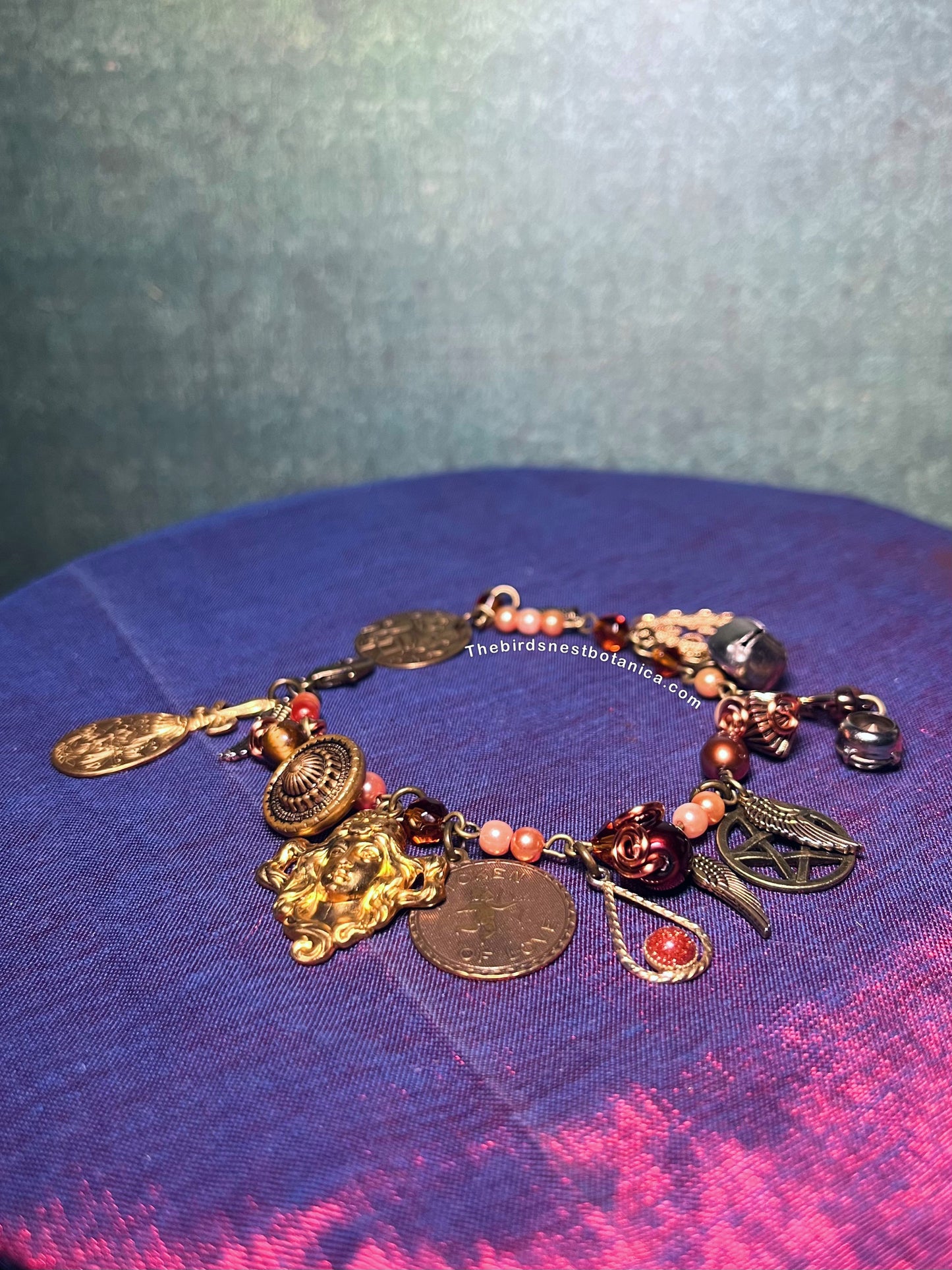 "The Morrigan's Harvest" Autumnal Charm Bracelet (Size 7in)