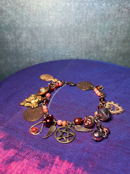 "The Morrigan's Harvest" Autumnal Charm Bracelet (Size 7in)