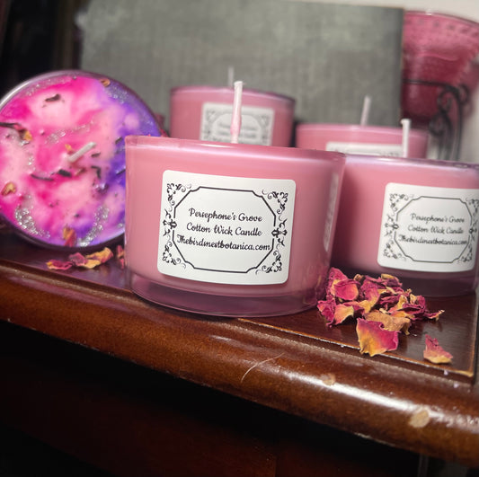 "Persephone's Grove" Marble-Top Cotton Wick Soy Wax Candle 4oz
