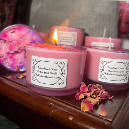 "Persephone's Grove" Marble-Top Cotton Wick Soy Wax Candle 4oz