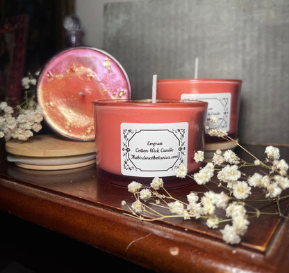 "Empress" Marble-Top Cotton Wick Soy Wax Candle 4oz