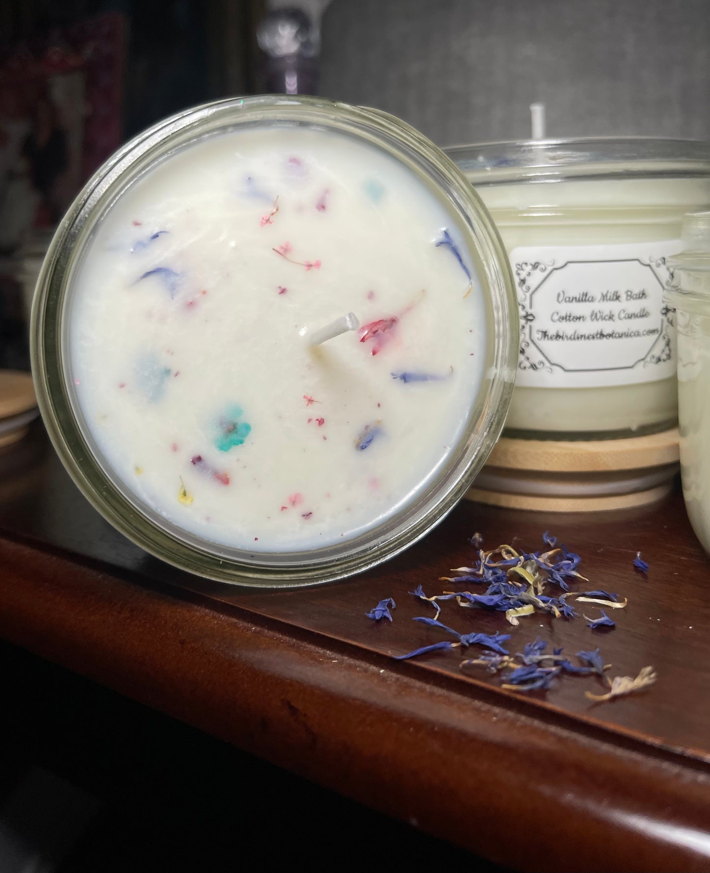 Lucious Vanilla Milk Bath Soy Wax Mason Jar Candle 8oz
